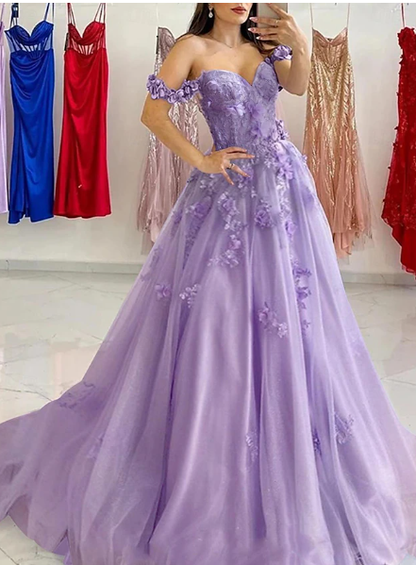 Sexy A-Line Prom Dresses Elegant Dress Formal Sweep/Brush Train Sleeveless Sweetheart Tulle with Pleats Sequin Appliques DP305