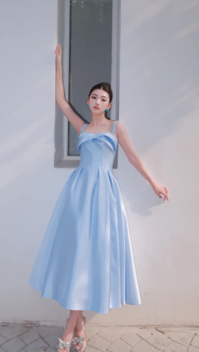 Robe de bal courte à bretelles spaghetti, gris argenté, robe de soirée courte, robe de bal Hoco DH2684