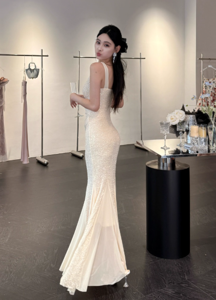 Robe de bal courte à bretelles spaghetti, gris argenté, robe de soirée courte, robe de bal Hoco DH2684