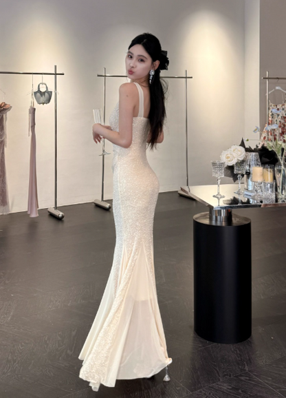 Robe de bal courte à bretelles spaghetti, gris argenté, robe de soirée courte, robe de bal Hoco DH2684