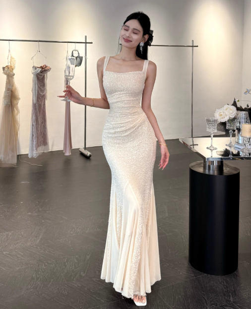 Robe de bal courte à bretelles spaghetti, gris argenté, robe de soirée courte, robe de bal Hoco DH2684