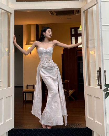 Robe de bal courte à bretelles spaghetti, gris argenté, robe de soirée courte, robe de bal Hoco DH2684
