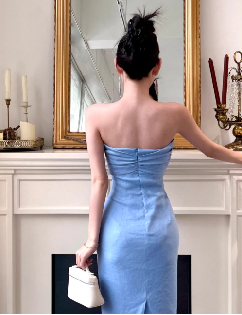 Robe de bal courte à bretelles spaghetti, gris argenté, robe de soirée courte, robe de bal Hoco DH2684