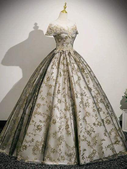 A-Line Lace Applique Long Prom Dress, Formal Evening Dress DP3156