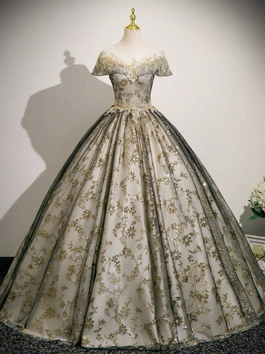 A-Line Lace Applique Long Prom Dress, Formal Evening Dress DP3156