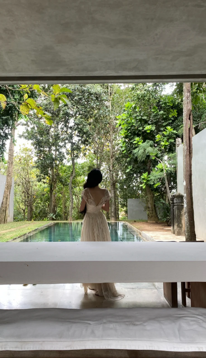 Elegant Sweetheart Sheath Chiffon Long Prom Dresses, Light Champagne Formal Evening Dresses DP3160