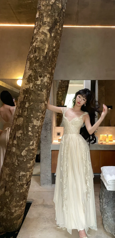 Elegant Sweetheart Sheath Chiffon Long Prom Dresses, Light Champagne Formal Evening Dresses DP3160