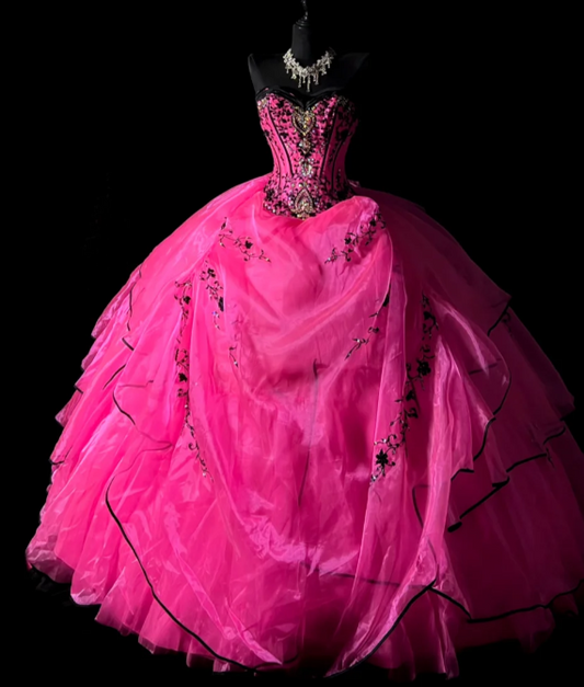 Gorgeous Sweetheart Neck Ball Gowns Pink Tulle Long Quinceanera Dress Formal Gowns Vestido De 15 Anos Sweet 16 Dress DP3242