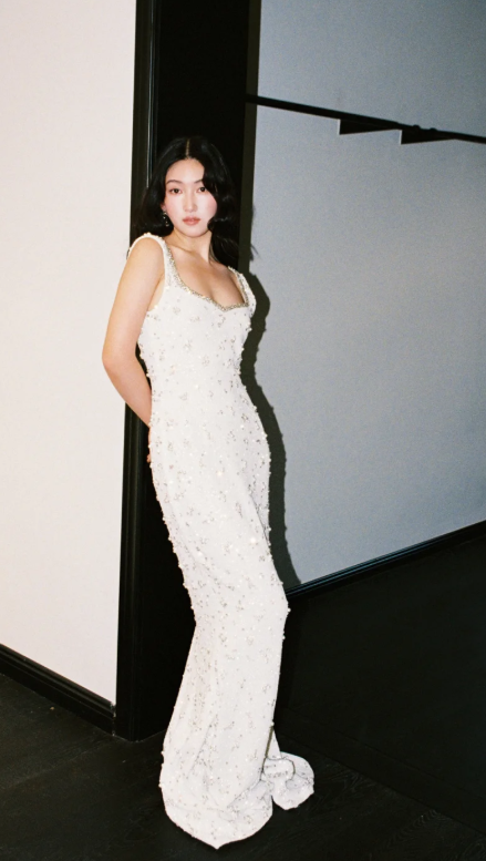 Elegant Straps Sheath Beaded Long Prom Dresses Sleeveless Evening Dress White Formal Dresses DP3252
