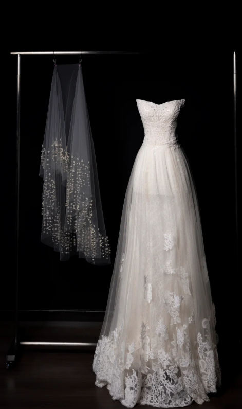 Simple Strapless A-line Wedding Dresses Beaded Applique White Tulle Bridal Gowns Sleeveless Bridal Dresses DP3285