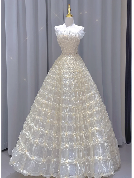 Timeless Ball Gown Strapless Long Wedding Dresses Brides Dress DP340