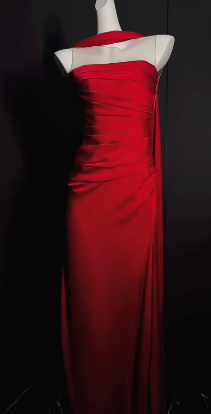 Elegant Jewel Sheath Long Prom Dresses Satin Burgundy Evening Dresses Sleeveless Formal Dresses DP3724