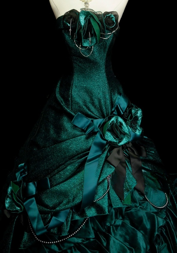 Gorgeous Strapless Ball Gown Satin Long Prom Dresses Dark Green Quinceanera Dresses Sweet 16 Dress DP3750