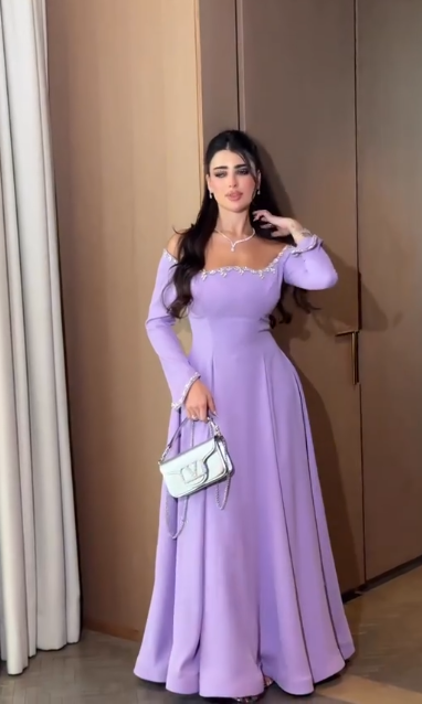 Elegant Off-the-shoulder A-Line Purple Long Formal Dresses Purple Wedding Guest Dresses DP3760
