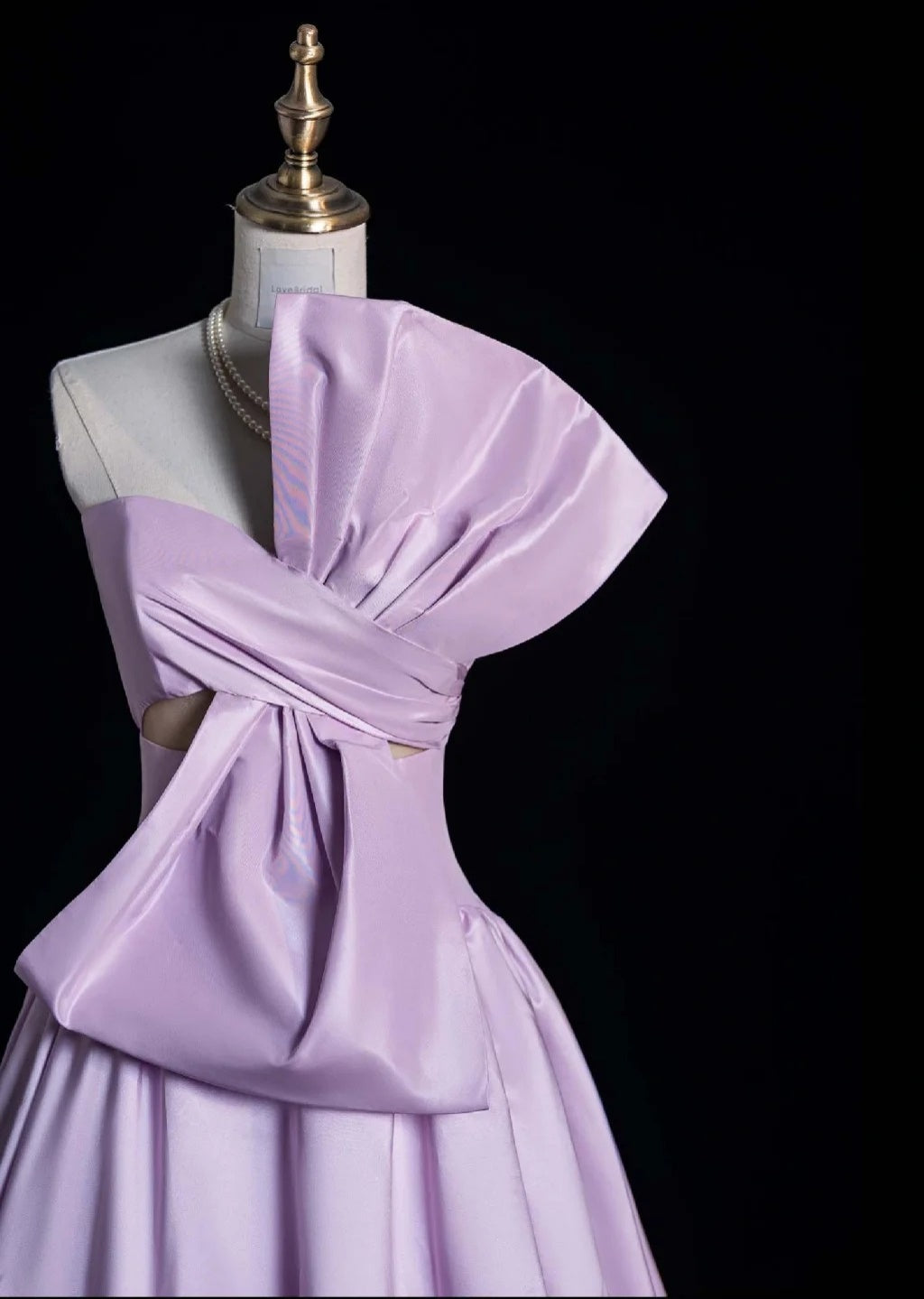 Cute Strapless A-Line Long Prom Dress Satin Lilac Sweet 16 Dress DP3784