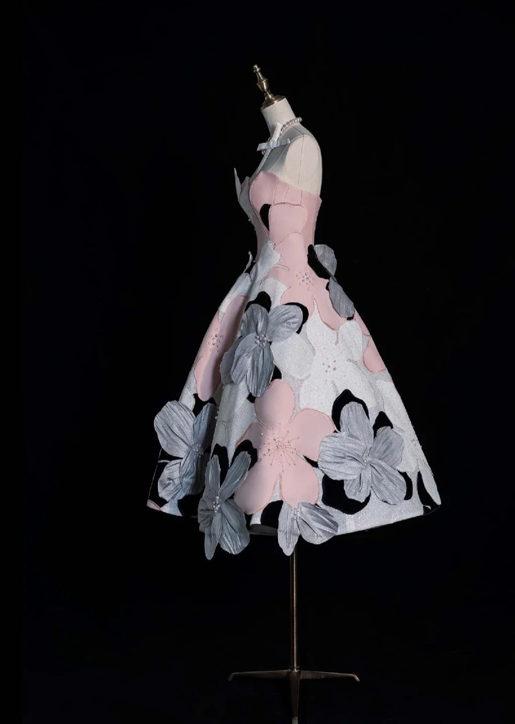 Fairy Chicken Heart A-Line Short Prom Dress with Appliqué, Pink Birthday Dress DP3789