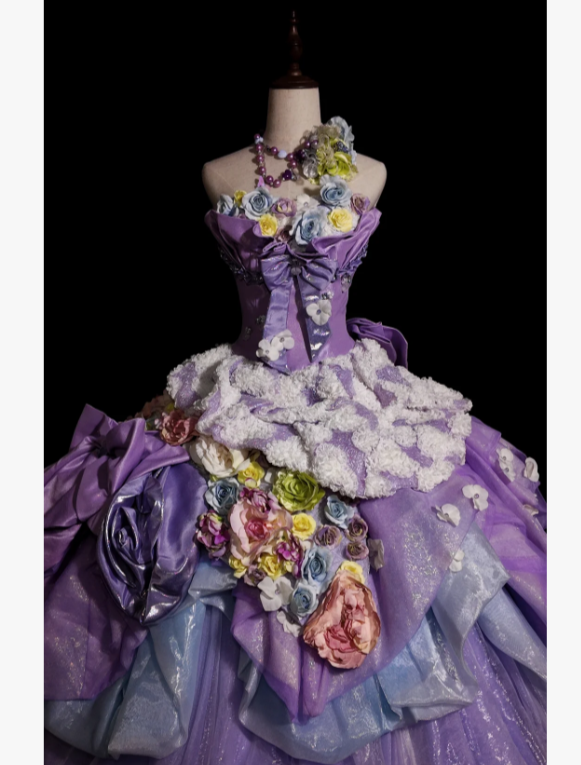 Gorgeous Ball Gown Purple Long Prom Dresses Tulle Sleeveless Purple Quinceanera Dresses Sweet 16 Dresses DP3819