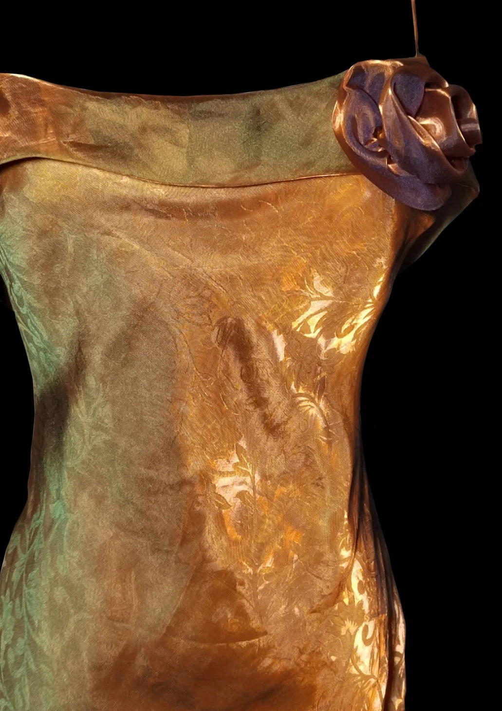 Vintage Spaghetti Strap Sheath Gold Long Prom Dresses Sleeveless Satin Gold Formal Dresses DP3883