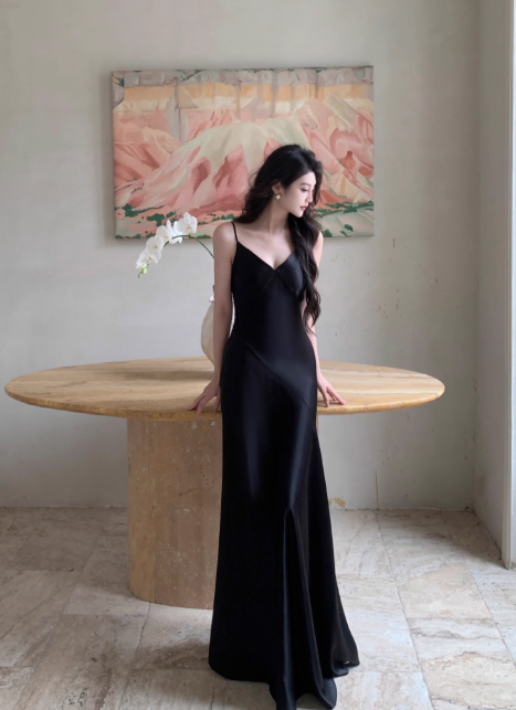 Elegant Sheath White Long Prom Dresses Spaghetti Strap Satin White Evening Dresses DP03957