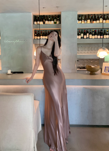 Elegant Sheath White Long Prom Dresses Spaghetti Strap Satin White Evening Dresses DP03957