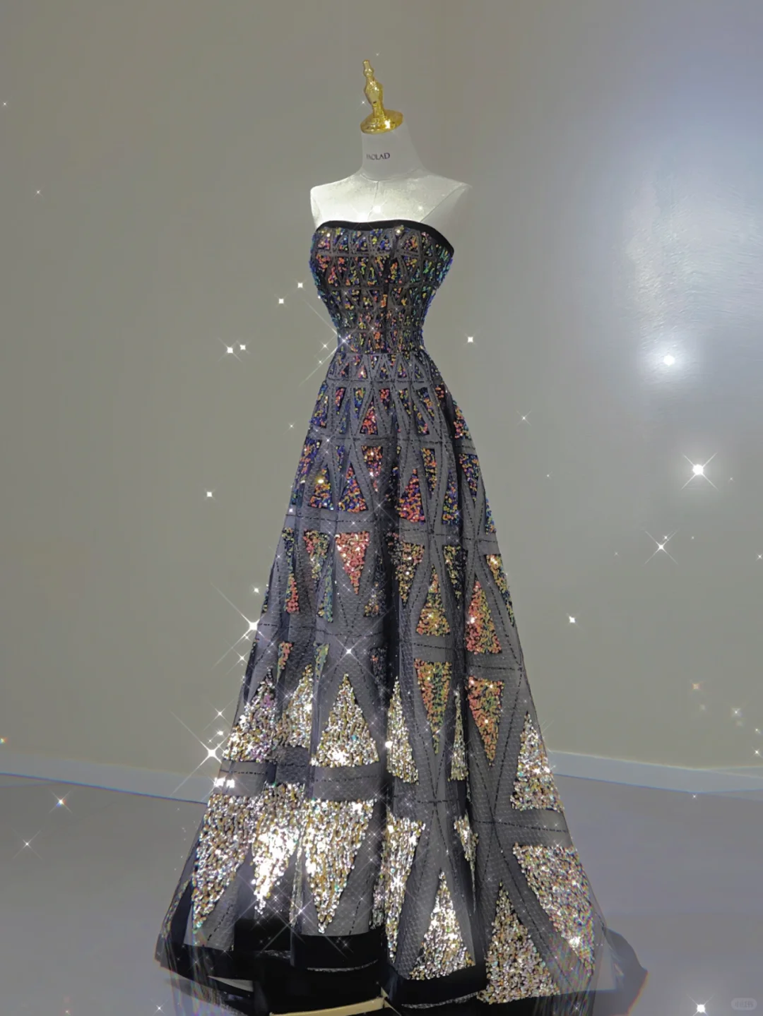 Pretty Ball Gown Strapless Black Sequin Long Prom Dresses Graduation Dress High School Classy Evening Dresses DP398