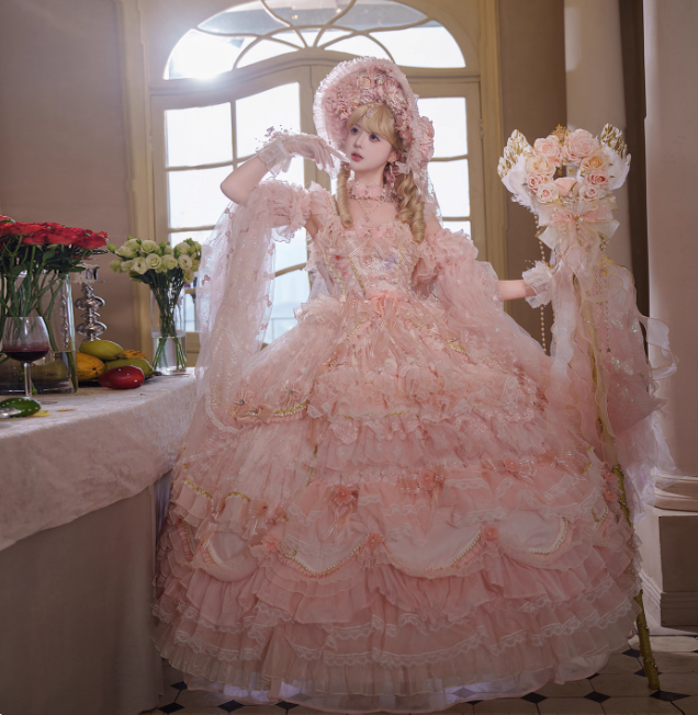 Princess Straps Ball Gown Tulle Pink Short Birthday Dresses Cute Lace Pink Lolita Dresses DP3999