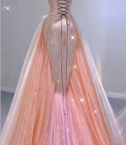 Classy Mermaid Strapless Sequin Long Pink Prom Dresses Graduation Dress High School Classy Evening Dresses DP402