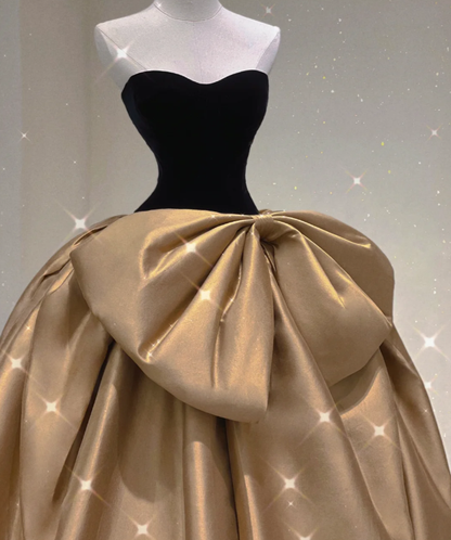 Modest Ball Gown Strapless Black Long Prom Dresses High School Outfits Graduation Dress Evening Dresses DP430