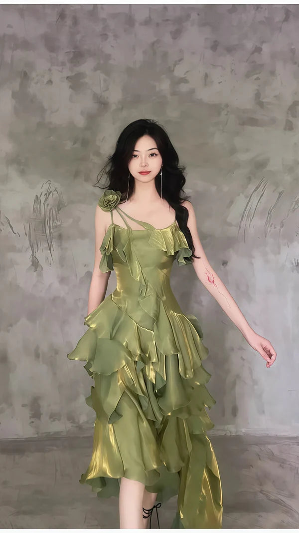 Classy Ruffle Prom Dresses Causal Birthday Dresses Dance Party Dress Graduation Formal Prom Dresses DP510