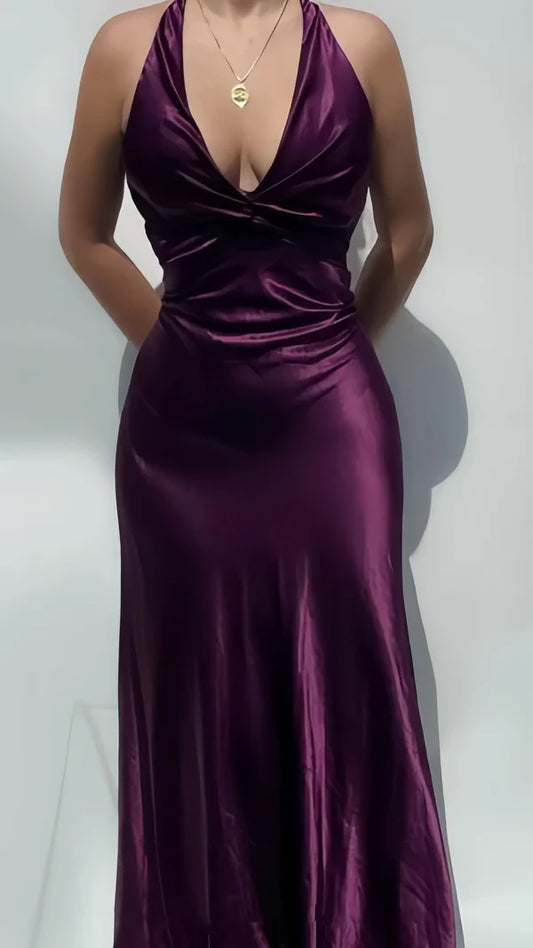 Pretty Sexy V-Neck Long Prom Evening Dresses Simple Party Dresses Graduation Dress DP532