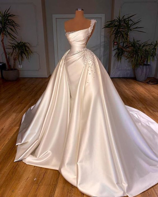 Luxury Long Wedding Dress White Elegant Women Wedding Dresses DP622