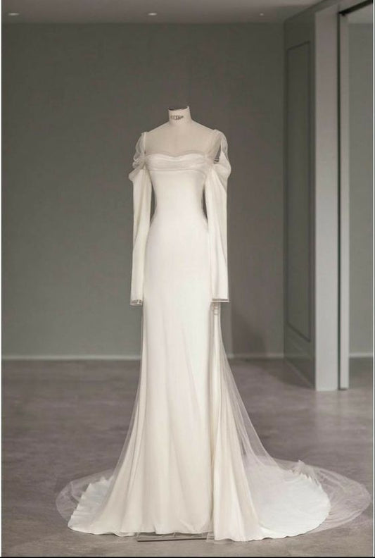 Vintage A Line Sweetheart Mermaid Wedding Dress Elegant Brides Dress DP630