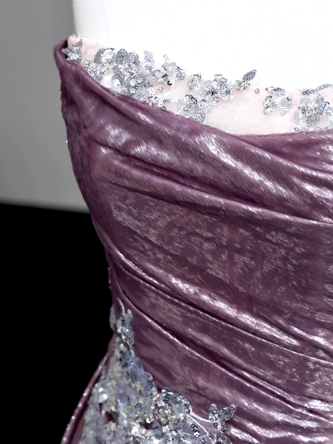 Gorgeous A Line Strapless Sequin Lilac Long Prom Dress Party Dress Graduation Dresses DP717