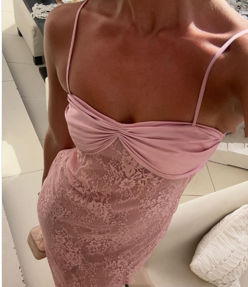 Tenue élégante pour invité de mariage, bretelles fourreau, robe de nuit rose, robe d'invité de mariage d'été, robe de remise de diplôme DP750