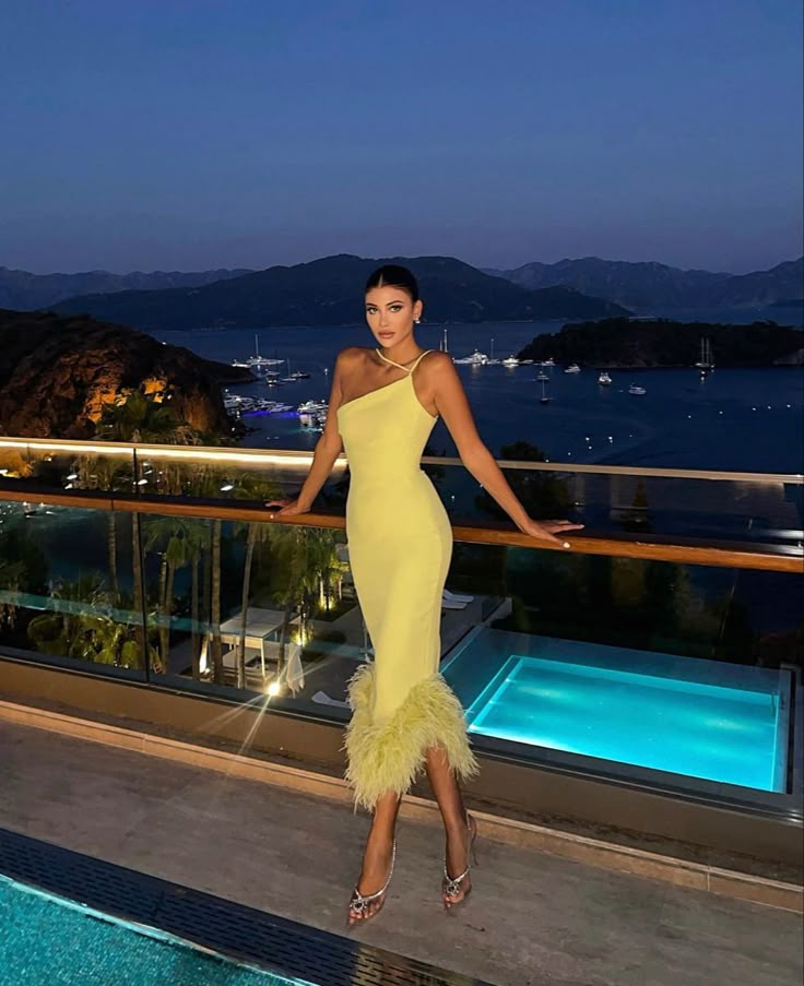 Elegant Wedding Guest Outfit Sheath Yellow Formal Night Dresses Summer Wedding Guest Dresses Graduation Dresses DP757