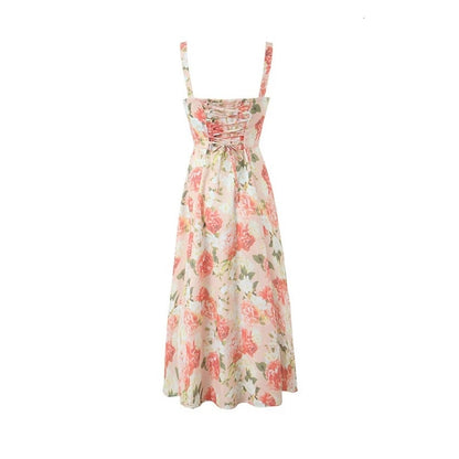 Elegant Wedding Guest Outfit Ball Gown Pink Floral Formal Night Dresses Summer Tea Length Wedding Guest Dresses DP783