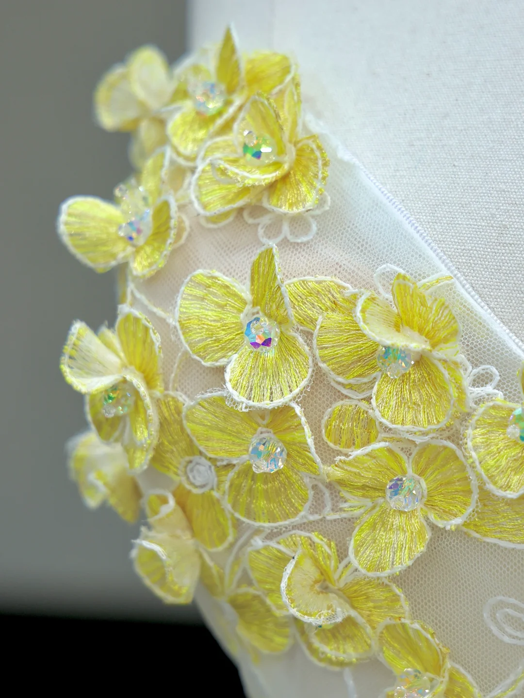 Stunning Ball Gown Sweetheart Yellow Tulle Floral Long Prom Dress Party Dress Graduation Dresses DP806