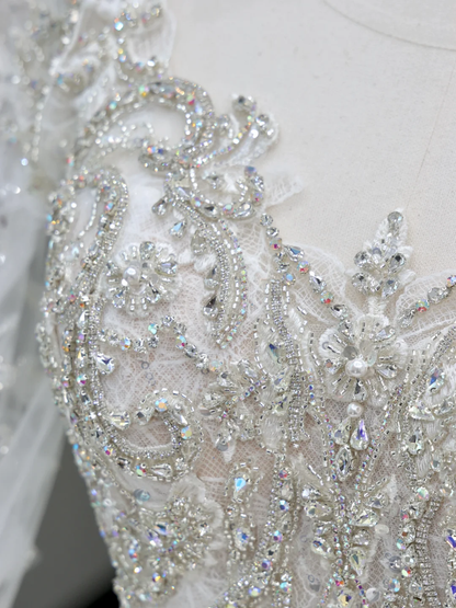 Princess Bridal Gown Ball Gown Sweetheart Long Sleeves White Sequin Wedding Dresses Bridal Gowns DP813