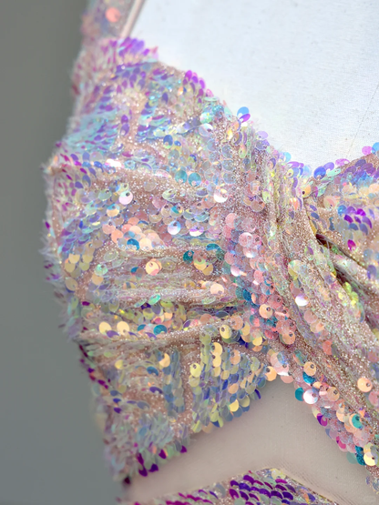 Gorgeous Mermaid Sweetheart Sequin Pink Long Prom Dress Party Dress Graduation Dresses DP836