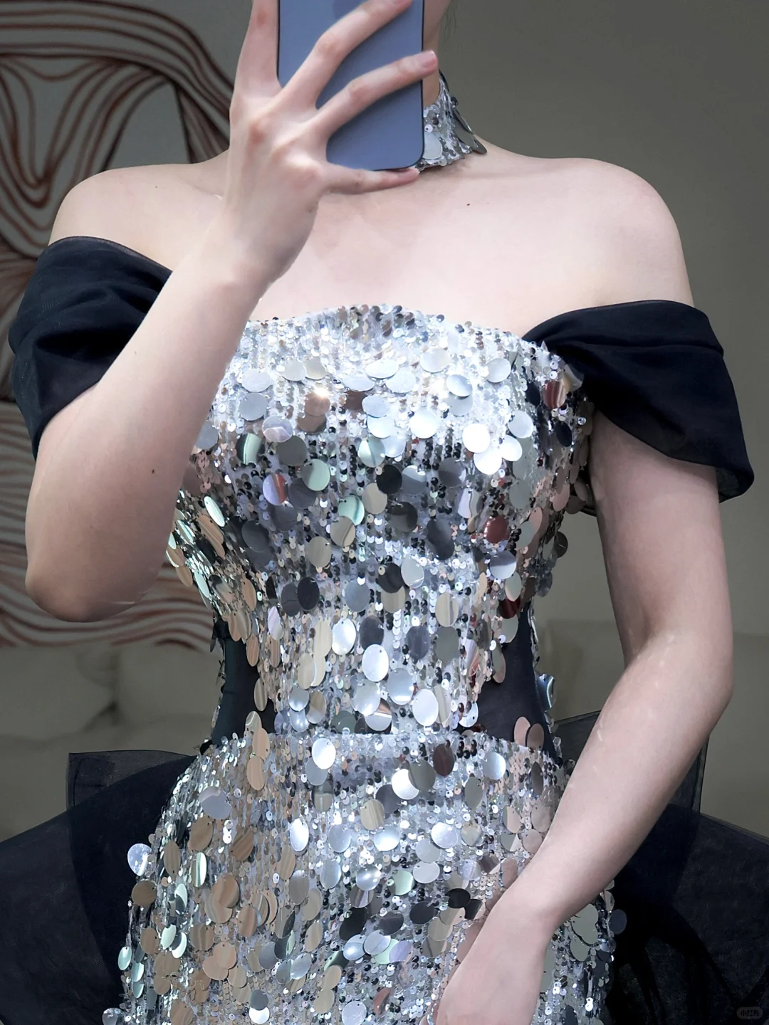 Pretty Mermaid Off The Shoulder Gray Sequin Long Prom Dress Party Dress Graduation Dresses DP862