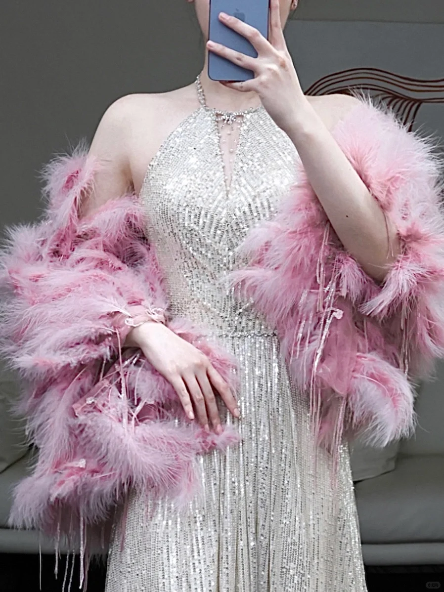 Gorgeous A line Halter Sequin Long Prom Dress Party Dress Graduation Dresses DP867