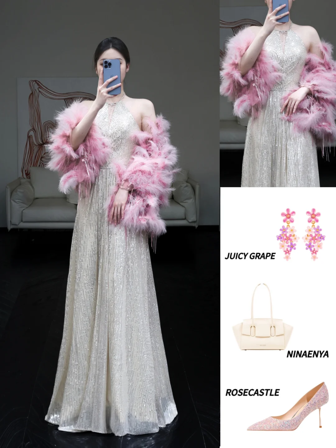 Gorgeous A line Halter Sequin Long Prom Dress Party Dress Graduation Dresses DP867