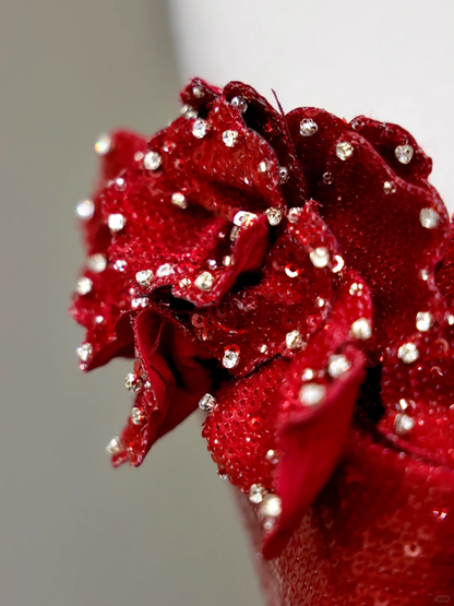 Robe de soirée élégante à paillettes bordeaux, fourreau glamour, DP882
