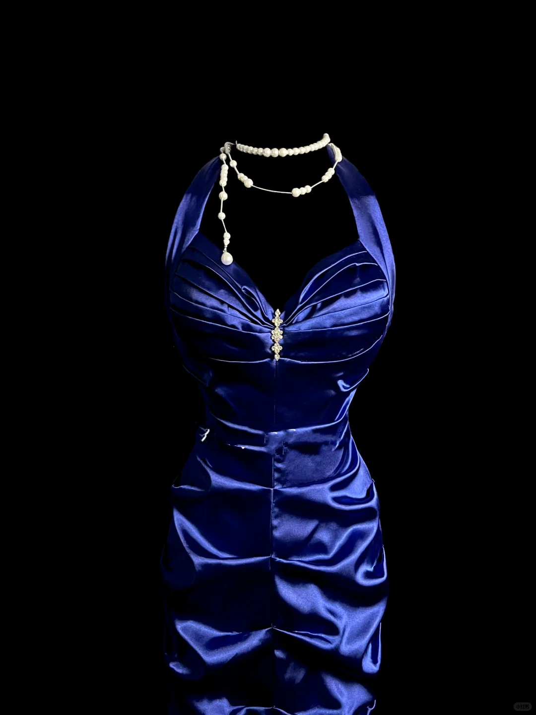 Robe de soirée élégante et glamour, style sirène, dos nu, en satin bleu royal, longue, DP911