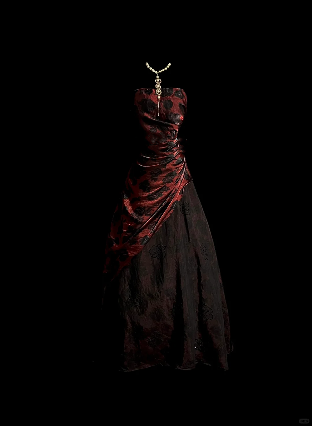 Robe de bal rétro bustier bordeaux en tulle floral, longue robe de soirée, DP944