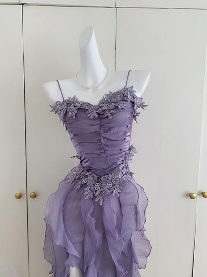 Robe d'été trapèze à bretelles spaghetti et superpositions, tenue de fête pour filles, DP1399