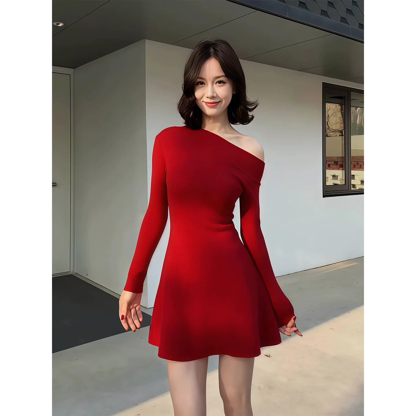 Rotes Damenkleid S912