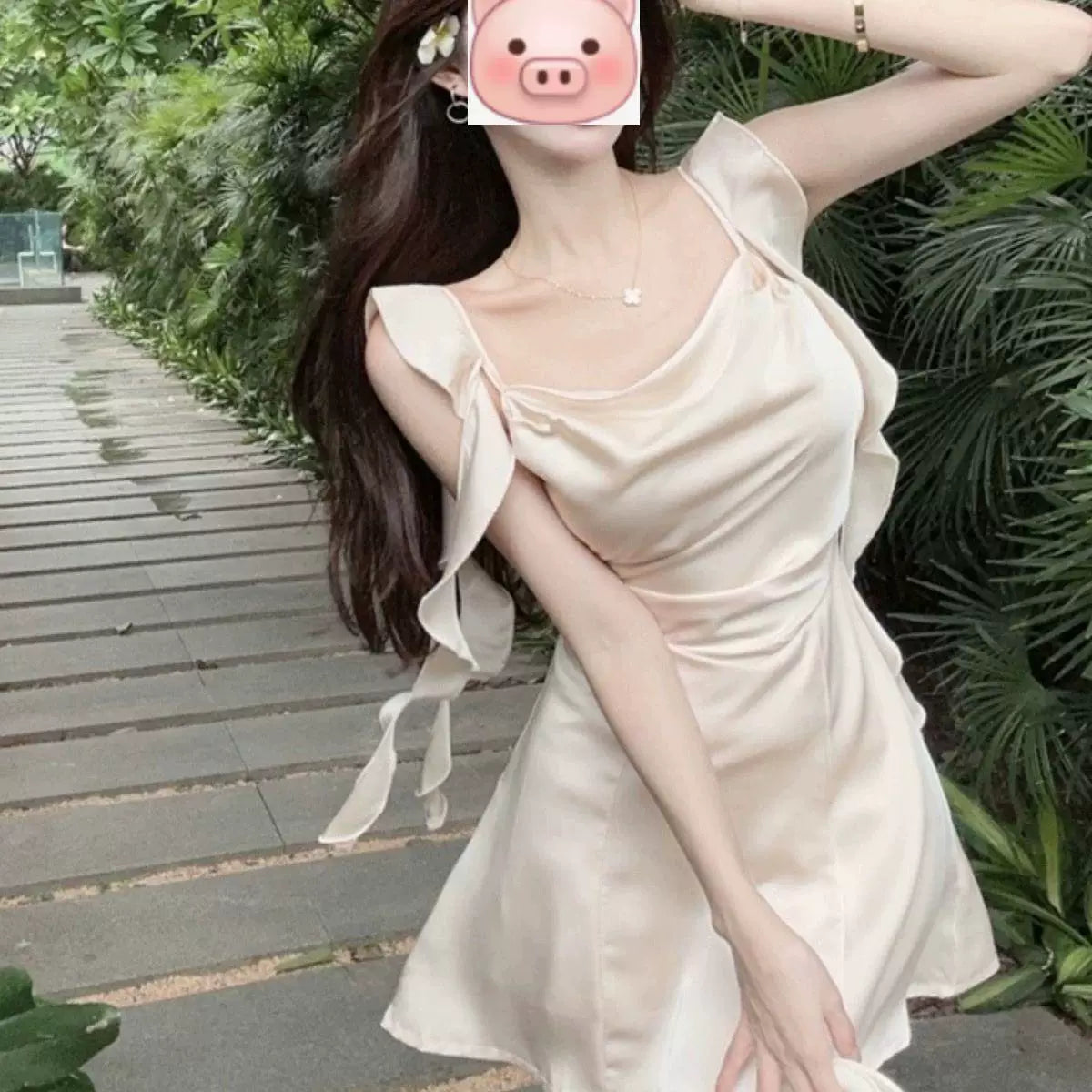 Robe abricot tendance S1015