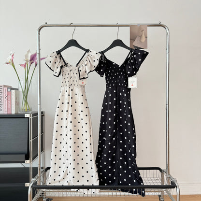 Cute A Line V Neckline Polka Dots Summer Dress Holiday Party Outfits For Women DP0104