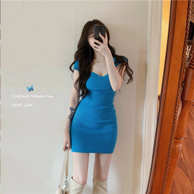 Blaues Damenkleid S101